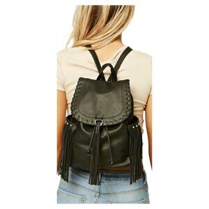 🌵FOREVER 21 BLACK BOHO FRINGE WESTERN WITH STUDS BACKPACK